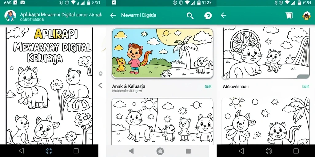 Tampilan antarmuka aplikasi 66K yang menarik untuk mewarnai.