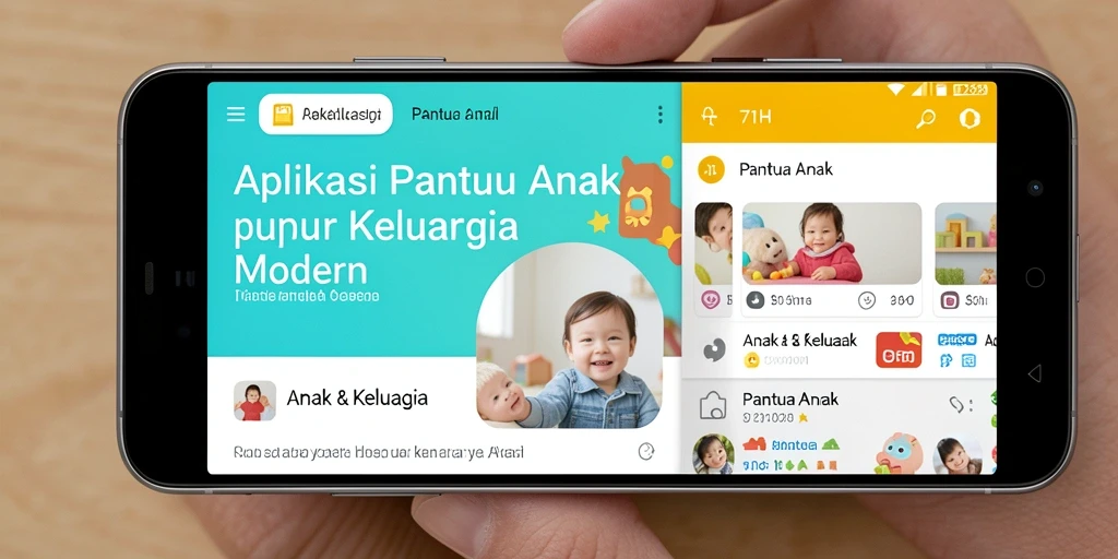 Tampilan antarmuka pengguna aplikasi 71H untuk Pantau Anak.