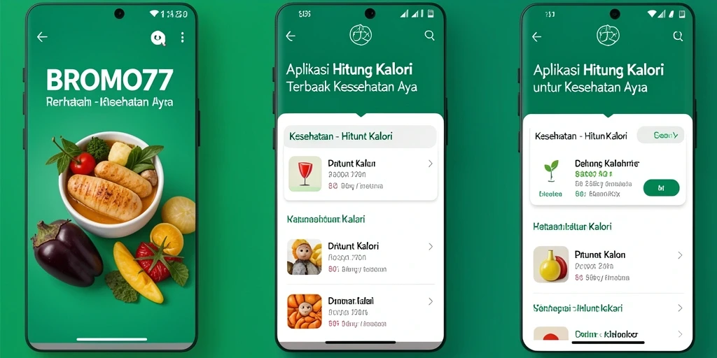 Tampilan interface BROMO77 yang ramah pengguna untuk menghitung kalori.