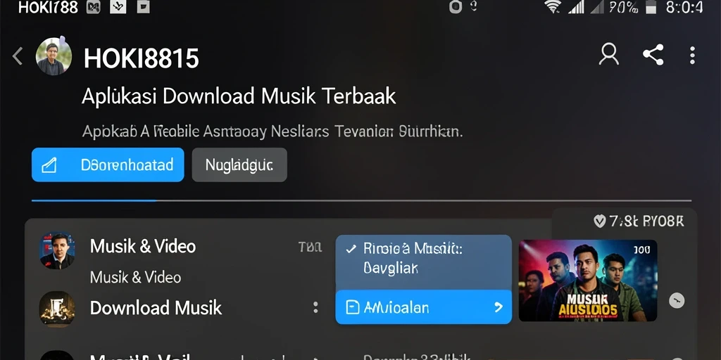 Antarmuka HOKI8815 yang sederhana dan menarik untuk Download Musik.