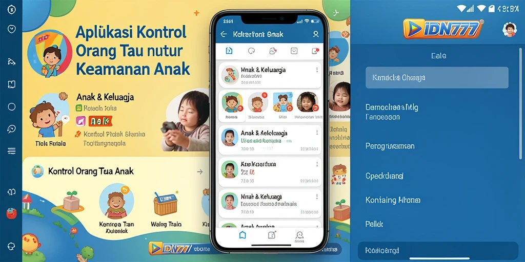 Antarmuka aplikasi IDN777 yang sederhana dan informatif untuk kontrol orang tua.
