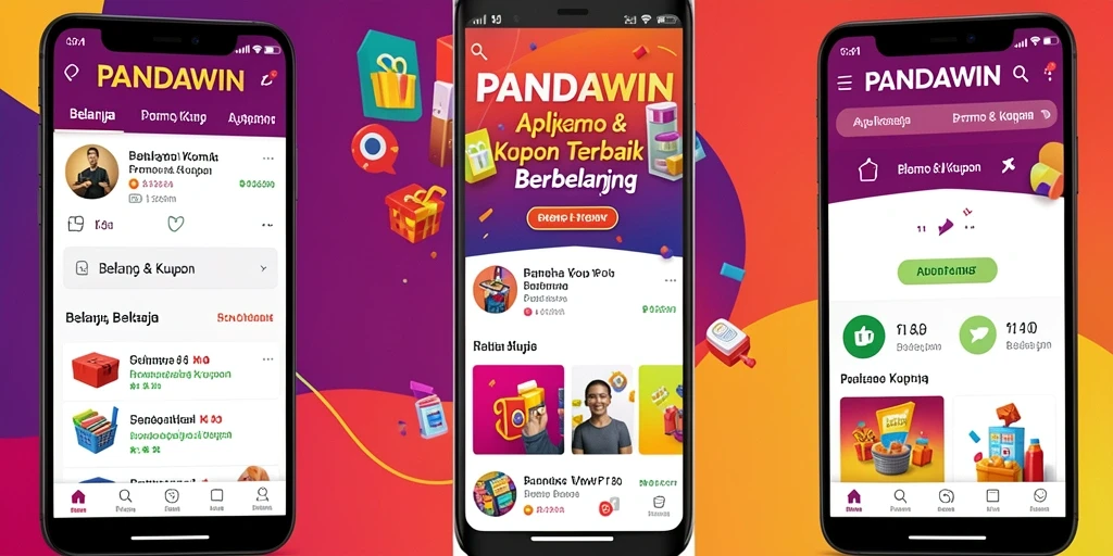 Tampilan antarmuka aplikasi Promo & Kupon PANDAWIN yang mudah digunakan.
