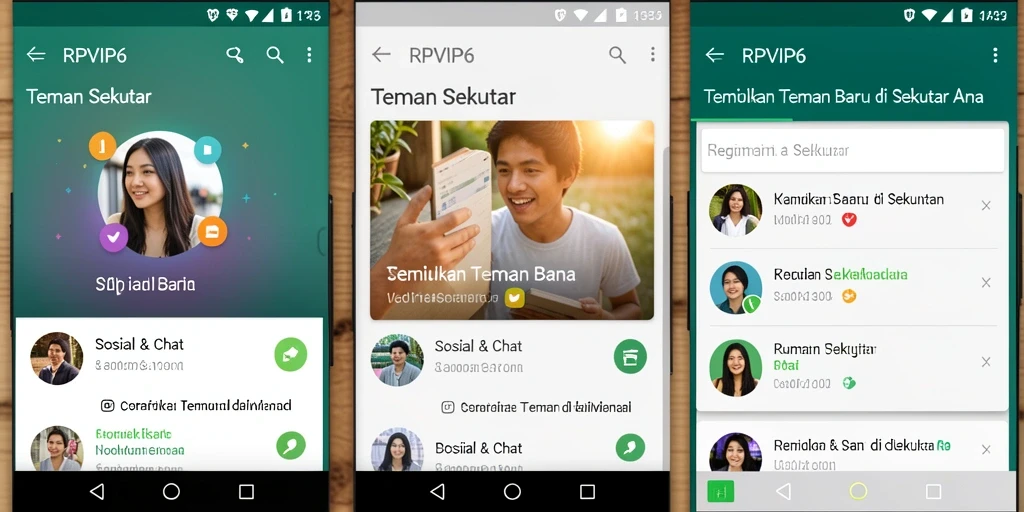 Antarmuka pengguna RPVIP6 yang menarik untuk mencari teman baru.