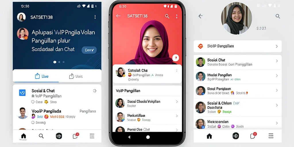 Tampilan antarmuka aplikasi SATSET138 untuk VoIP Panggilan.